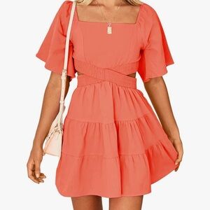 Orange dress sides cut out